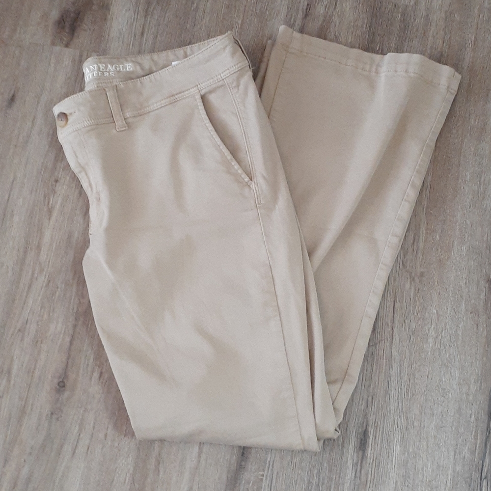 American Eagle kick boot super stretch khakis